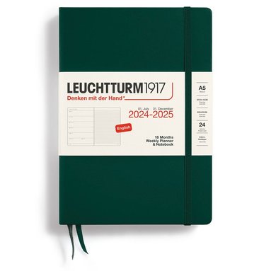 Kalender 2024-2025 Leuchtturm Weekly Planner notes A5 Forest Green 1