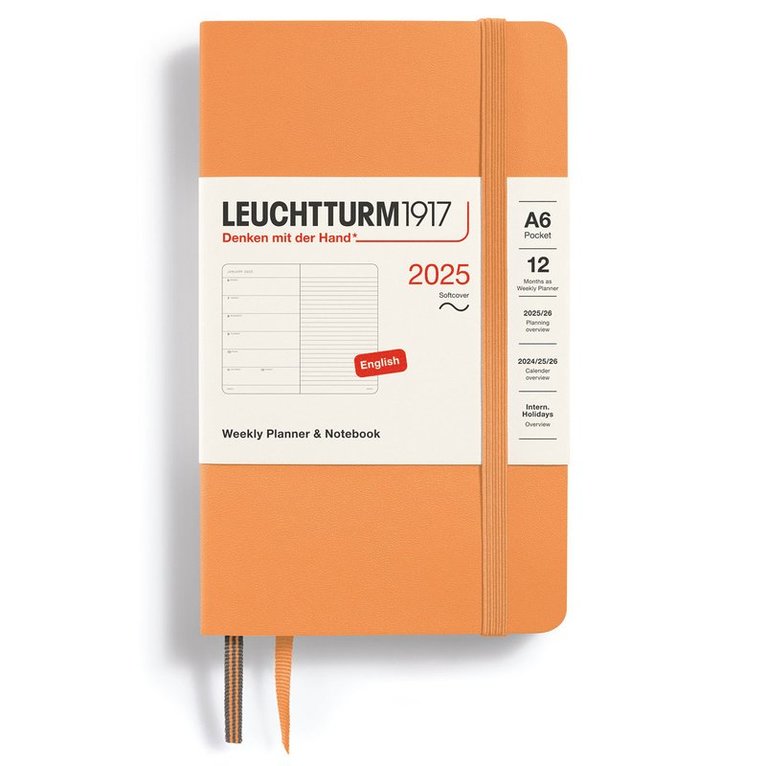 Kalender 2025 A6 Vecka/Sida note soft Apricot 1