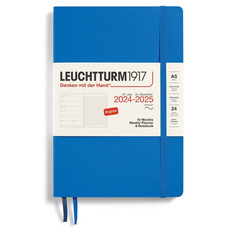 Kalender 2024-2025 Leuchtturm Weekly Planner notes A5 Soft Sky 1