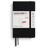 Kalender 2026 A6 Weekly Planner & Notebook Black