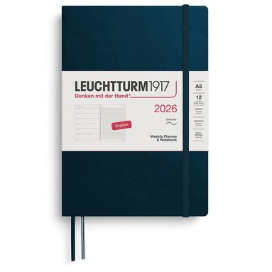 Kalender 2026 A5 Weekly Planner & Notebook Soft Deep Sea 