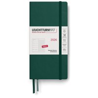 Kalender 2026 Weekly Planner & Notebook Dotted Wallet Forest Green