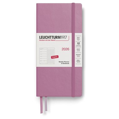 Kalender 2026 Weekly Planner & Notebook Dotted Wallet Dusty Rose