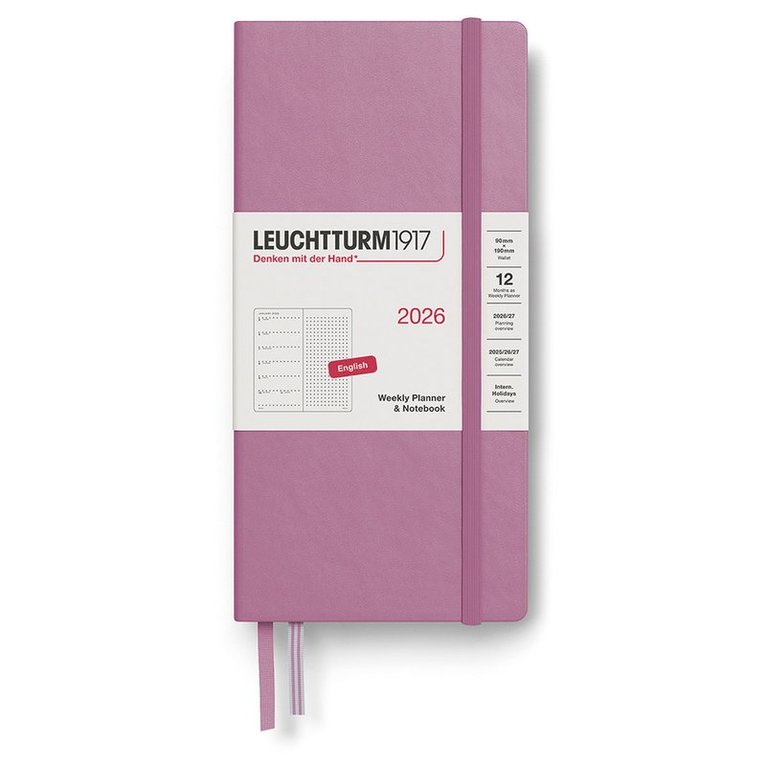 Kalender 2026 Weekly Planner & Notebook Dotted Wallet Dusty Rose 1