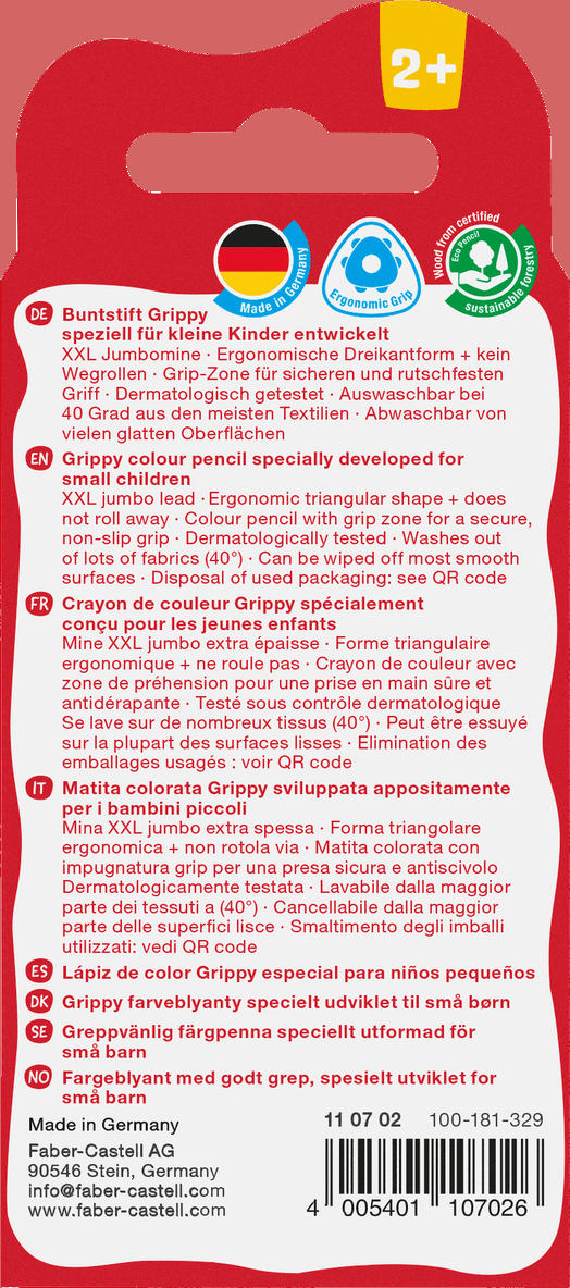 Färgpenna Faber-Castell Grippy 3-in-1 XXL pastel 4 färger, Övrigt