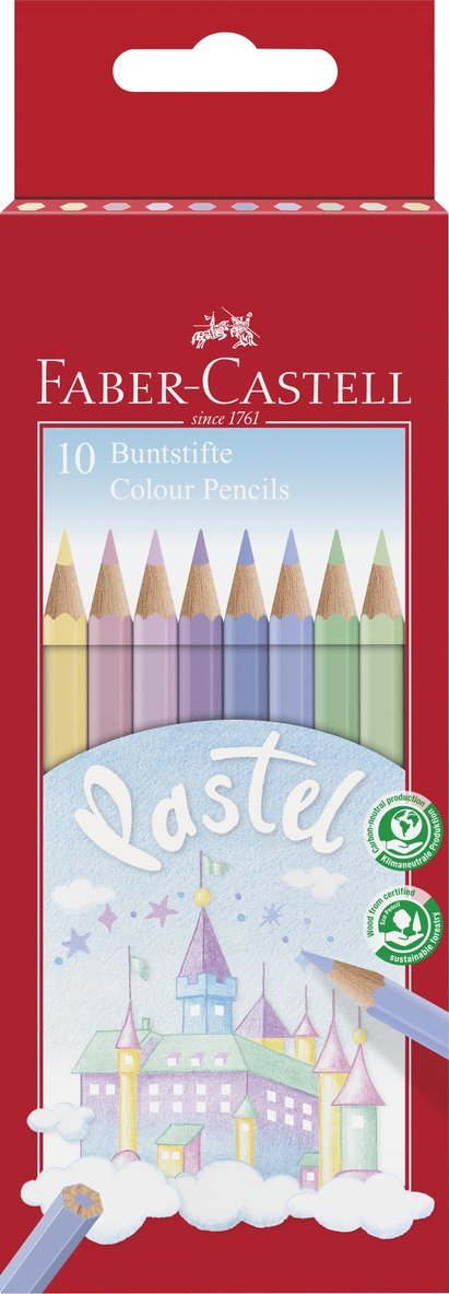 Färgpenna Faber-Castell Pastell 10 färger 1