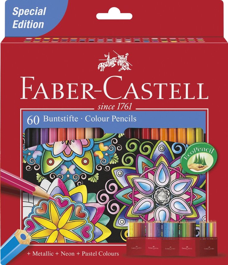 Färgpenna 60 färger bas pastell, neon & metallic 1