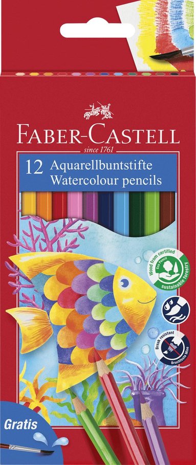 Akvarellpenna Faber-Castell 12 färger 1