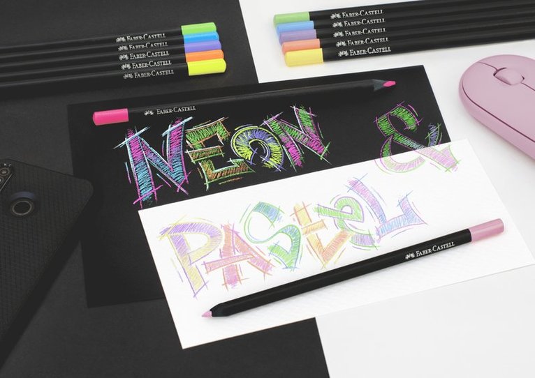 Färgpenna Faber-Castell Black Edition neon+ pastell 12 färger, Övrigt