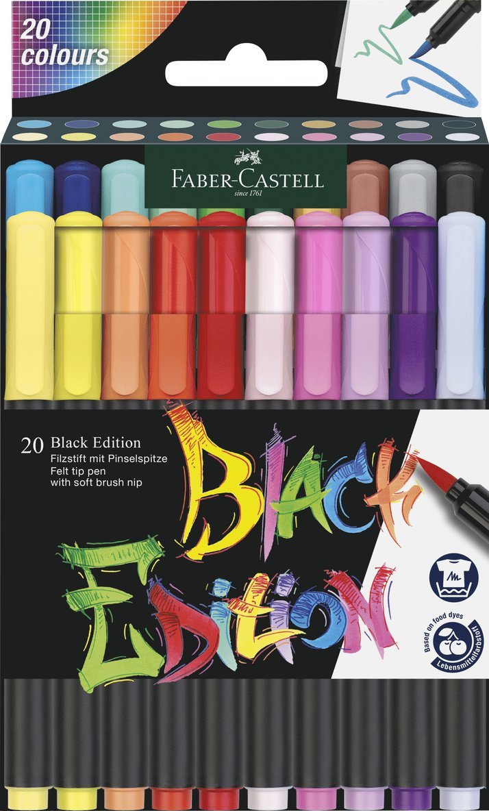 Penselpenna Black Edition set 20-pack 1