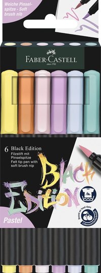 Penselpenna Black Edition set pastel 6-pack