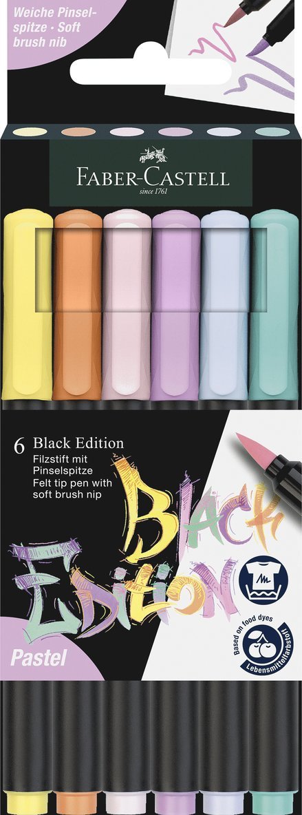 Penselpenna Black Edition set pastel 6-pack 1