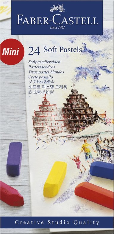 Torrpastellkrita Faber-Castell Creative halvlängd 24 färger 1