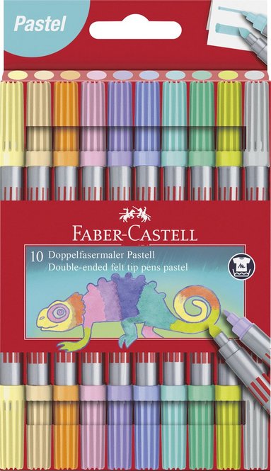 Fiberspetspenna dubbelspets Kameleont 10 pastellfärger