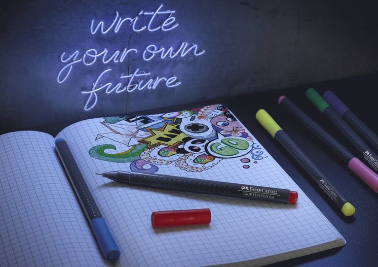 Fiberspetspenna Grip Finepen 20 färger, Övrigt