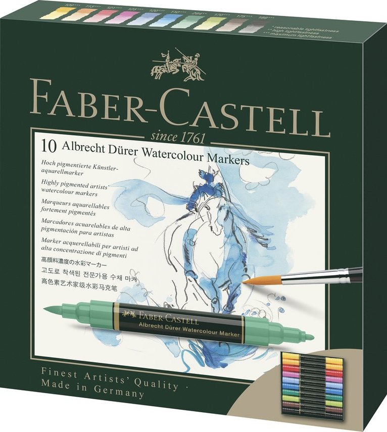 Markerpenna Faber-Castell Albrecht Dürer Watercolour 10 färger 1
