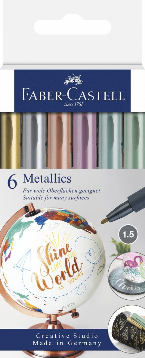 Fiberspetspenna Metallics 6-pack 1