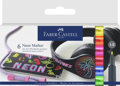 Markerpenna Faber-Castell Neon 6 färger 1