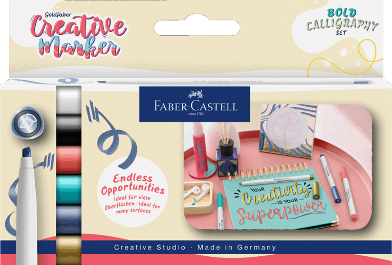 Kalligrafipenna Faber-Castell Goldfaber Creative Marker - Soft lettering 6 färger, Övrigt