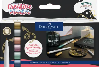 Tuschpenna Faber-Castell Goldfaber Creative Marker 1,5 - Metallic Moments 6 färger, Övrigt