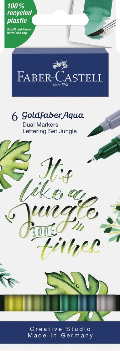 Tuschpenna Faber-Castell Goldfaber Aqua Dual Marker 6-pack Jungle 1