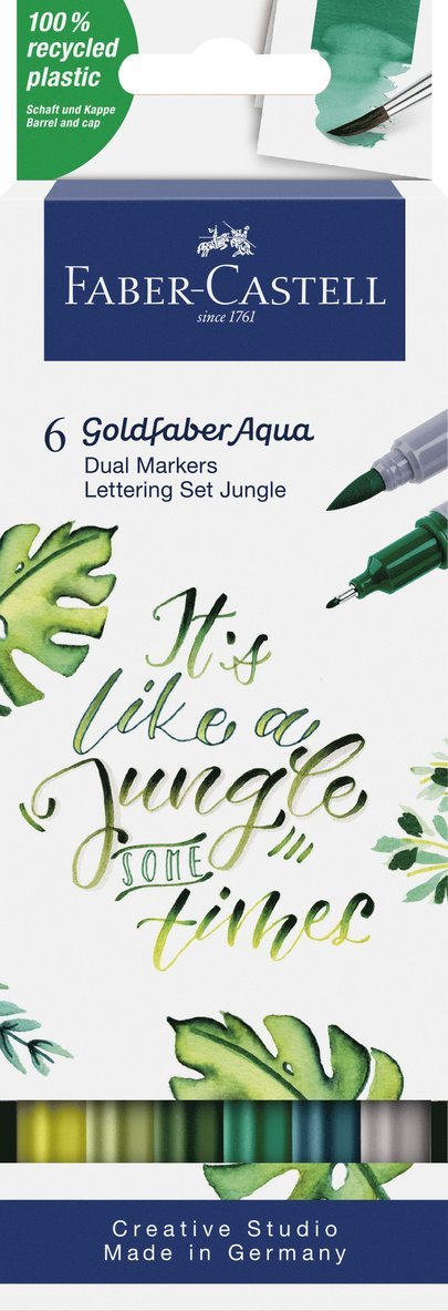 Tuschpenna Faber-Castell Goldfaber Aqua Dual Marker 6-pack Jungle, Övrigt