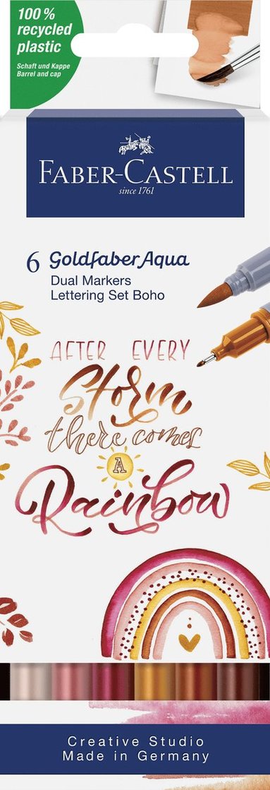 Tuschpenna Faber-Castell Goldfaber Aqua Dual Marker Lettering Set 6-pack BoHo
