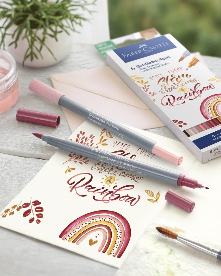 Tuschpenna Faber-Castell Goldfaber Aqua Dual Marker Lettering Set 6-pack BoHo, Övrigt