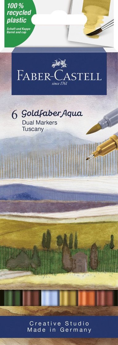 Tuschpenna Faber-Castell Goldfaber Aqua Dual Marker 6-pack Tuscany 1