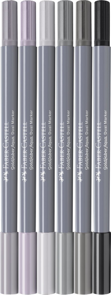 Tuschpenna Faber-Castell Goldfaber Aqua Dual Marker 6-pack Shades of grey, Övrigt