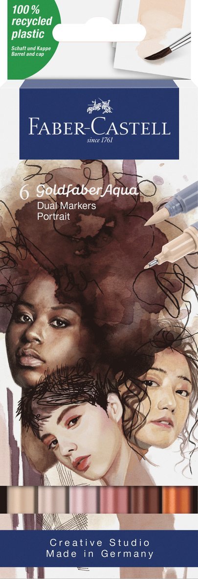 Tuschpenna Faber-Castell Goldfaber Aqua Dual Marker 6-pack Portrait, Övrigt