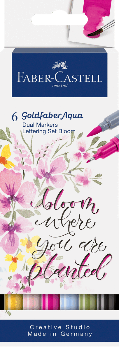 Tuschpenna Faber-Castell Goldfaber Aqua Dual Marker Lettering set Bloom 6 färger, Övrigt