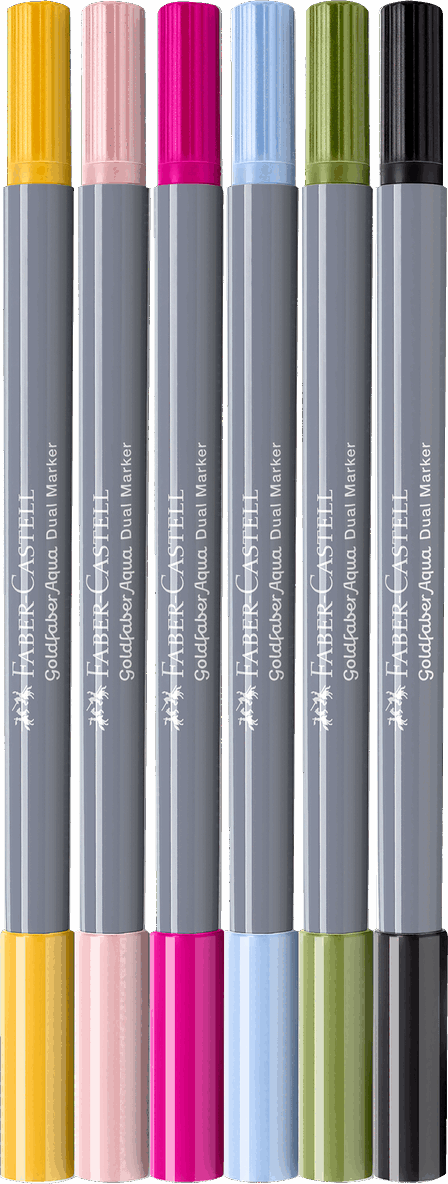 Tuschpenna Faber-Castell Goldfaber Aqua Dual Marker Lettering set Bloom 6 färger, Övrigt