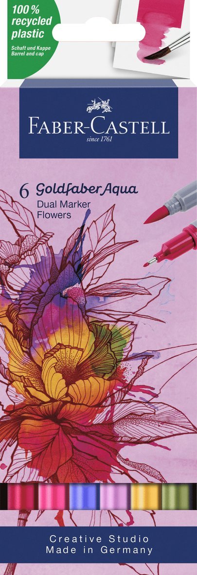 Tuschpenna Faber-Castell Goldfaber Aqua Dual Marker 6-pack Flowers 1