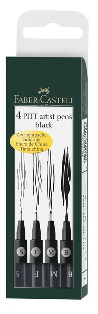 Pennset PITT Artist Pen 4-pack svart