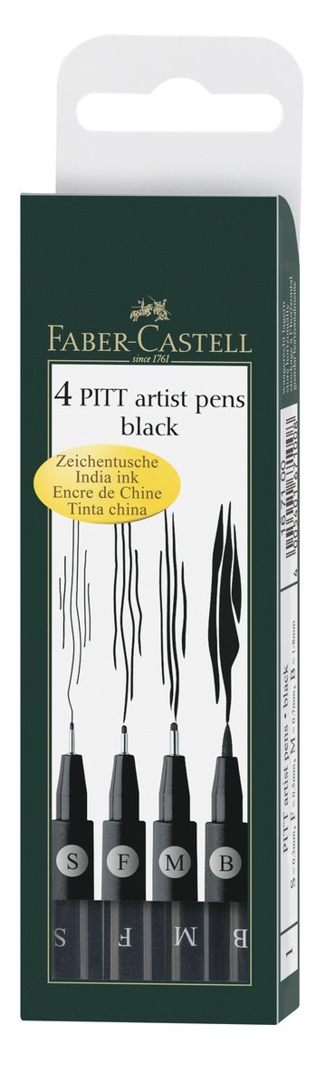 Pennset PITT Artist Pen 4-pack svart 1