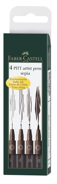 Pennset PITT Artist Pen 4-pack sepia