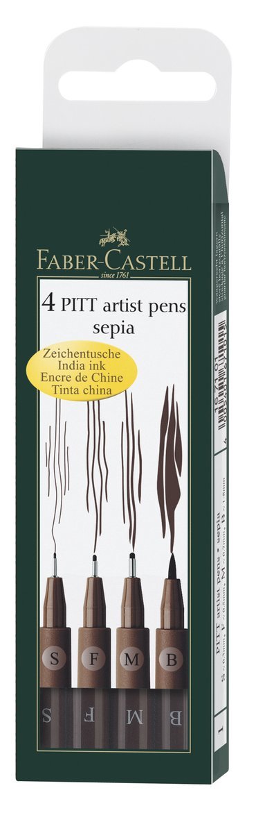 Pennset PITT Artist Pen 4-pack sepia 1
