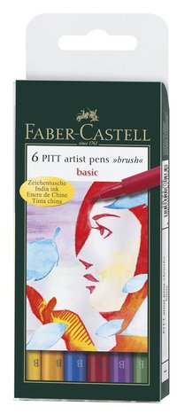 Pennset B PITT Artist Pen Basic 6-pack