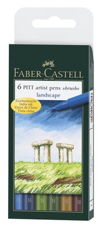 Pennset B PITT Artist Pen Landskap 6-pack