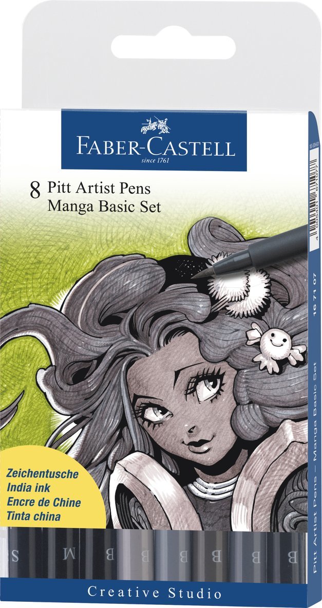 Pennset Manga Basic Set 8-pack gråskala 1