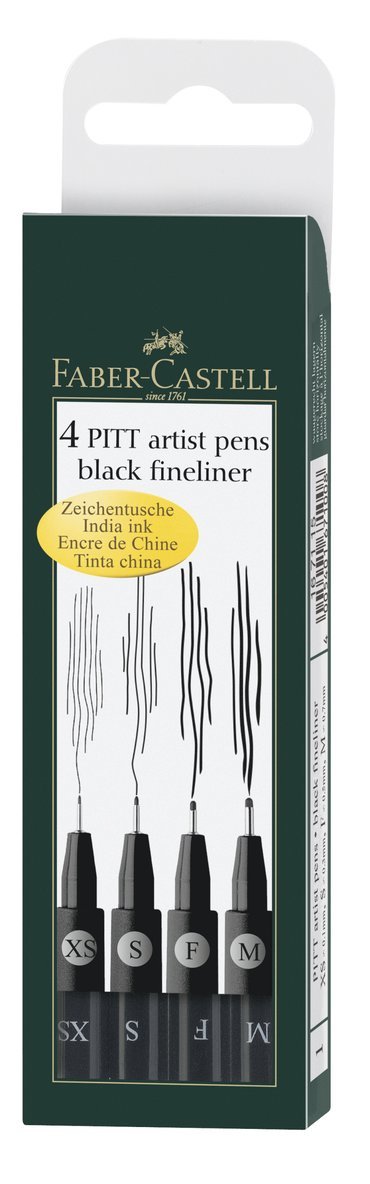 Pennset PITT Artist Pen Fineliner 4-pack svart 1