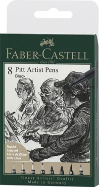 Tuschpenna PITT Artist Pen 8-pack 199 svart