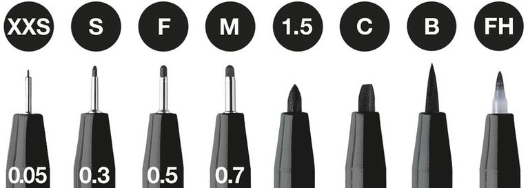 Tuschpenna PITT Artist Pen 8-pack 199 svart, Övrigt