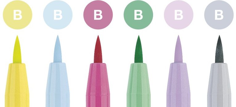 Pennset B PITT Artist Pen pastellfärger 6 färger, Övrigt