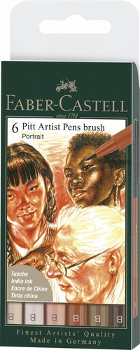 Tuschpenna PITT Artist Pen Brush 8-pack porträtt