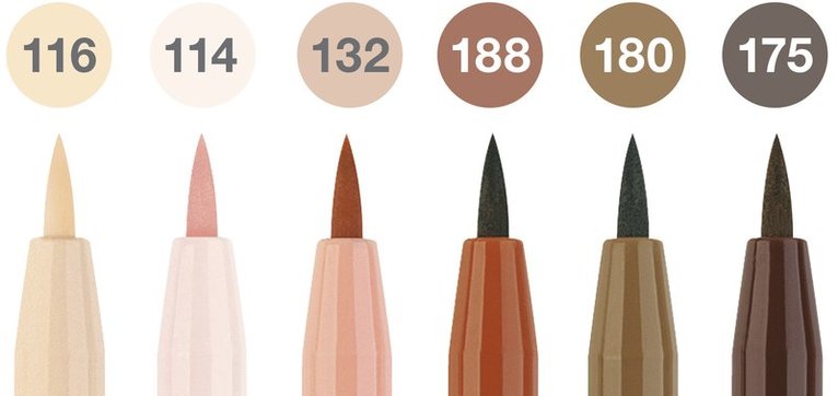 Tuschpenna PITT Artist Pen Brush 6-pack porträtt, Övrigt