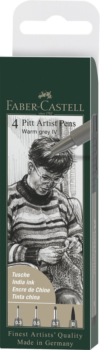 Fiberspetspenna PITT Artist Pen 4-pack 273 grå 1