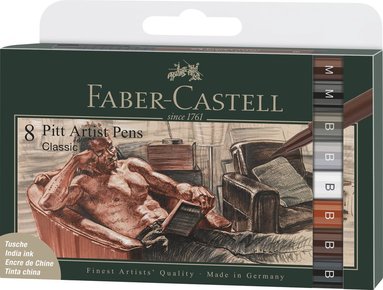 Tuschpenna PITT Artist Pen Brush 8-pack klassisk