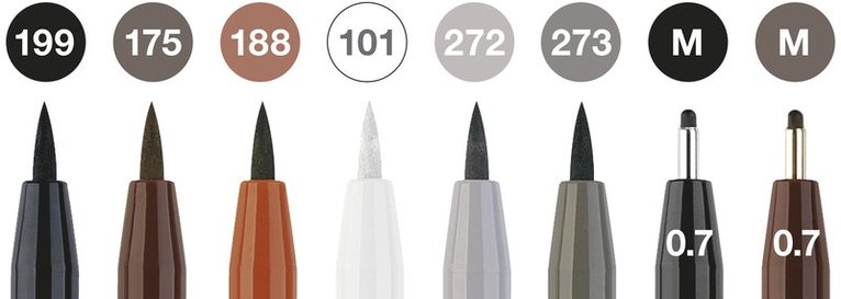 Tuschpenna PITT Artist Pen Brush 8-pack klassisk, Övrigt